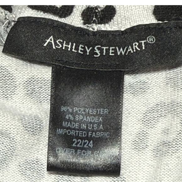 Animal Print Ashley Stewart Knit Top Tunic Side Slit Sz 22/24 Career Mob Wife - Picture 3 of 9